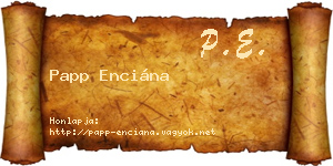 Papp Enciána névjegykártya